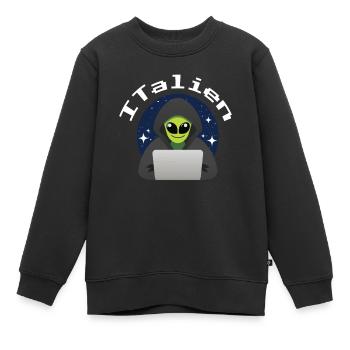 ITalien Alien Informatiker Hacker Coder - Kinder Premium Organic Sweatshirt - Schwarz - Vorne - AI Model Kid Female (0cm)