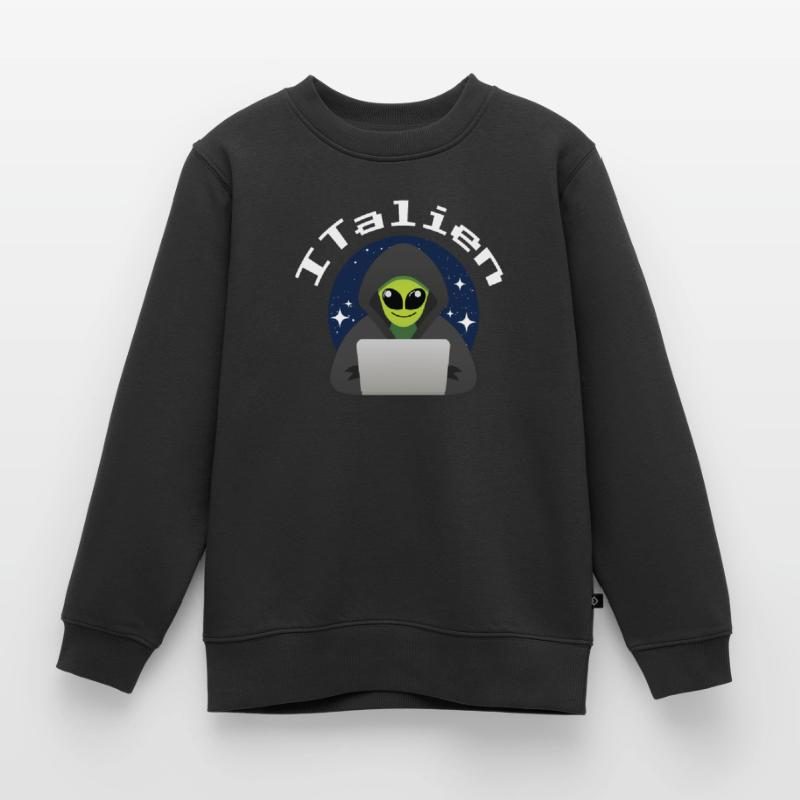 ITalien Alien Informatiker Hacker Coder Kinder Premium Organic Sweatshirt