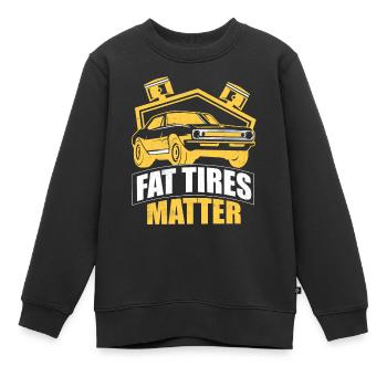Fat Tires Matter Classic Retro Car - Kinder Premium Organic Sweatshirt - Schwarz - Vorne - AI Model Kid Female (0cm)
