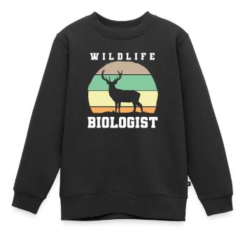Biologiste de la faune Wildtierbiologe - Sweat Premium enfant bio - noir - Devant - AI Model Kid Female (0cm)