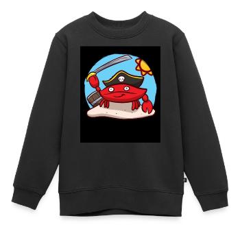 Pirate Crab Meeresfrüchteliebhaber - Kinder Premium Organic Sweatshirt - Schwarz - Vorne - AI Model Kid Female (0cm)
