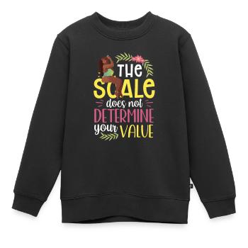 La Balance ne détermine pas votre valeur Honte corporelle - Sweat Premium enfant bio - noir - Devant - AI Model Kid Female (0cm)