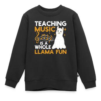 Musik zu unterrichten ist ein Riesenspaß Alpaka - Kinder Premium Organic Sweatshirt - Schwarz - Vorne - AI Model Kid Female (0cm)