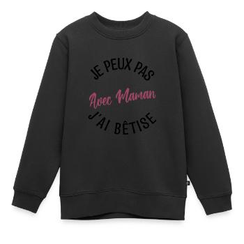 Cadeau maman, cadeau mère. cadeau maman de l'année - Sweat Premium enfant bio - noir - Devant - AI Model Kid Female (0cm)