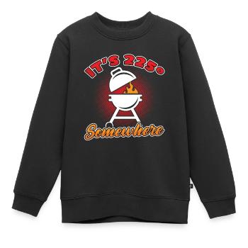 Grillades barbecue barbecue griller griller grillmeister - Sweat Premium enfant bio - noir - Devant - AI Model Kid Female (0cm)