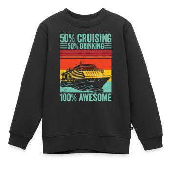 Drôle de croisière rétro - Sweat Premium enfant bio - noir - Devant - AI Model Kid Female (0cm)