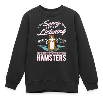 Hamster Hamster Wheel Golden Hamster Hamster - Kids Premium Organic Sweatshirt - black - Front - AI Model Kid Female (0cm)