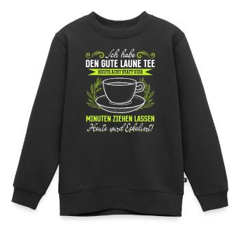 Gute Laune Tee Eskalation Lustiges gute laune - Kinder Premium Organic Sweatshirt - Schwarz - Vorne - AI Model Kid Female (0cm)