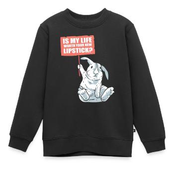 Kaninchen und Lippenstift Naturschützer - Kinder Premium Organic Sweatshirt - Schwarz - Vorne - AI Model Kid Female (0cm)