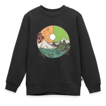 wundervolle Natur - Kinder Premium Organic Sweatshirt - Schwarz - Vorne - AI Model Kid Female (0cm)