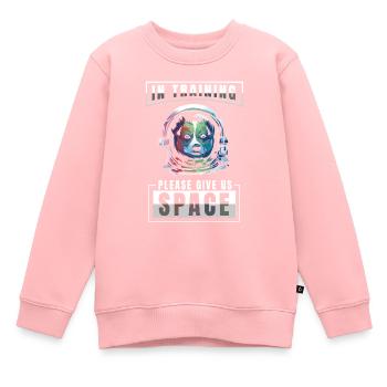 Dresseur de chiens Astronaute - Sweat Premium enfant bio - rose - Devant - AI Model Kid Female (0cm)