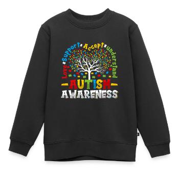 Soutien amoureux accepter comprendre l’autisme - Sweat Premium enfant bio - noir - Devant - AI Model Kid Female (0cm)