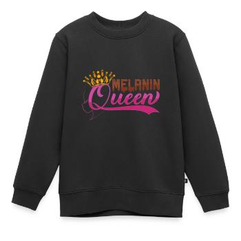 Mélanine Afro Naturel Américain - Sweat Premium enfant bio - noir - Devant - AI Model Kid Female (0cm)