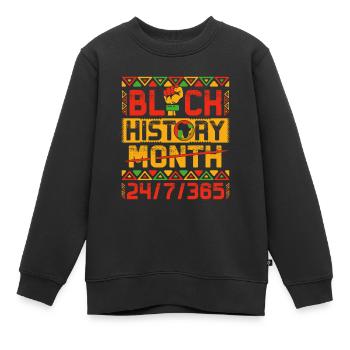 Mois de l’histoire des Noirs - Sweat Premium enfant bio - noir - Devant - AI Model Kid Female (0cm)