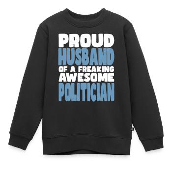 Fière épouse d’un sacré bon politicien - Sweat Premium enfant bio - noir - Devant - AI Model Kid Female (0cm)