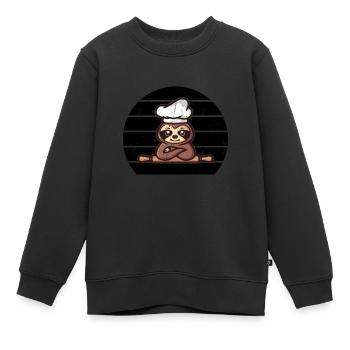 Sloth Cook Chef Hat Food & Sloth Lover Kitchen Che - Kinder Premium Organic Sweatshirt - Schwarz - Vorne - AI Model Kid Female (0cm)