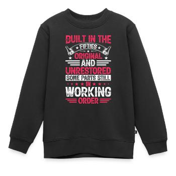 Construit dans les années cinquante 50 anniversaire - Sweat Premium enfant bio - noir - Devant - AI Model Kid Female (0cm)