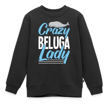 Béluga Béluga Baleine Observation des baleines Dauphin Dauphin - Sweat Premium enfant bio - noir - Devant - AI Model Kid Female (0cm)