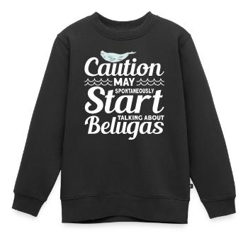 Béluga Béluga Baleine Observation des baleines Dauphin Dauphin - Sweat Premium enfant bio - noir - Devant - AI Model Kid Female (0cm)