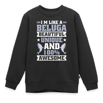 Béluga Béluga Baleine Observation des baleines Dauphin Dauphin - Sweat Premium enfant bio - noir - Devant - AI Model Kid Female (0cm)