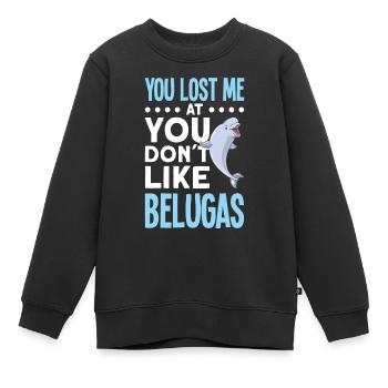 Béluga Béluga Baleine Observation des baleines Dauphin Dauphin - Sweat Premium enfant bio - noir - Devant - AI Model Kid Female (0cm)