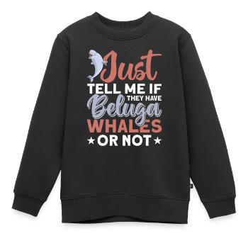 Béluga Béluga Baleine Observation des baleines Dauphin Dauphin - Sweat Premium enfant bio - noir - Devant - AI Model Kid Female (0cm)