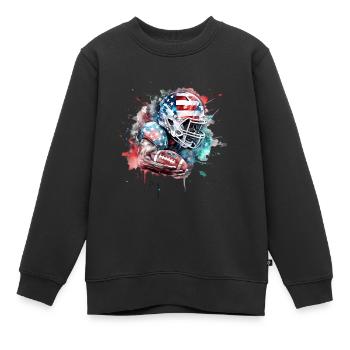 American Football Sport Présent - Sweat Premium enfant bio - noir - Devant - AI Model Kid Female (0cm)