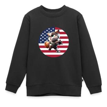 American Football Sport Présent - Sweat Premium enfant bio - noir - Devant - AI Model Kid Female (0cm)