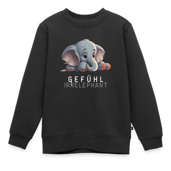 Lustiger Wortwitz irrelevant - Elephant - Kinder Premium Organic Sweatshirt - Schwarz - Vorne - AI Model Kid Female (0cm)