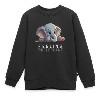 Lustiger Wortwitz irrelevant - Elephant - Kinder Premium Organic Sweatshirt - Schwarz - Vorne - AI Model Kid Female (0cm)