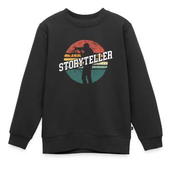 Kameramann Geschichtenerzähler Bunt - Kinder Premium Organic Sweatshirt - Schwarz - Vorne - AI Model Kid Female (0cm)