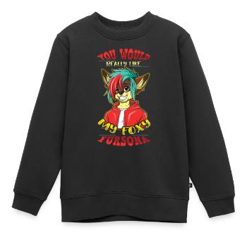 Fursona Stolzer pelziger Schwanz Ohr pelzige Person Cosplay - Kinder Premium Organic Sweatshirt - Schwarz - Vorne - AI Model Kid Female (0cm)