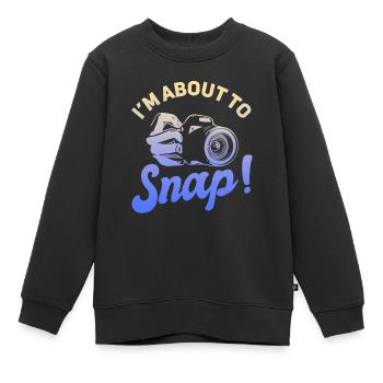Photographie Photo Photographe Photographes! Photographes - Sweat Premium enfant bio - noir - Devant - AI Model Kid Female (0cm)