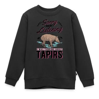 Tapir Cadeau Tapir des plaines Tapirdae Tapir - Sweat Premium enfant bio - noir - Devant - AI Model Kid Female (0cm)