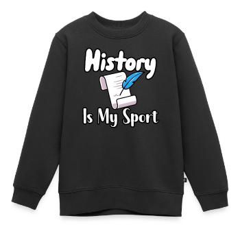 Geschichte ist mein Sport - Kinder Premium Organic Sweatshirt - Schwarz - Vorne - AI Model Kid Female (0cm)