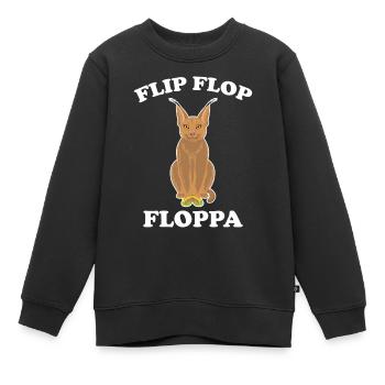 Großer Floppa Karakal Katze Meme - Kinder Premium Organic Sweatshirt - Schwarz - Vorne - AI Model Kid Female (0cm)