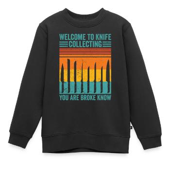 Lustiger Messersammler - Kinder Premium Organic Sweatshirt - Schwarz - Vorne - AI Model Kid Female (0cm)