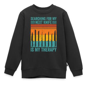 Knife Collector Knife Collecting - Kids Premium Organic Sweatshirt - black - Front - AI Model Kid Female (0cm)