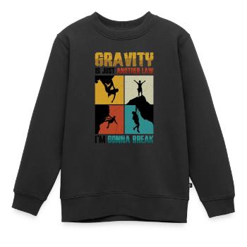 Anti-schwerkraft-bouldern, Felsklettern - Kinder Premium Organic Sweatshirt - Schwarz - Vorne - AI Model Kid Female (0cm)