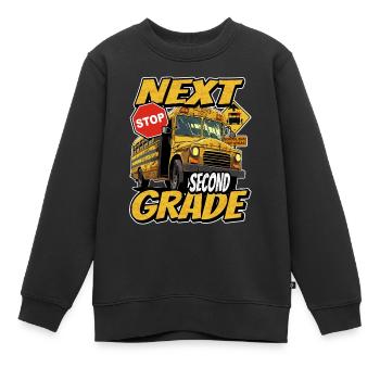 Nächster Stopp Zweite 2. Klasse Zurück Zur Schule - Kinder Premium Organic Sweatshirt - Schwarz - Vorne - AI Model Kid Female (0cm)