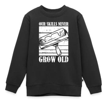 Compétences de peintre Vernisseur - Sweat Premium enfant bio - noir - Devant - AI Model Kid Female (0cm)