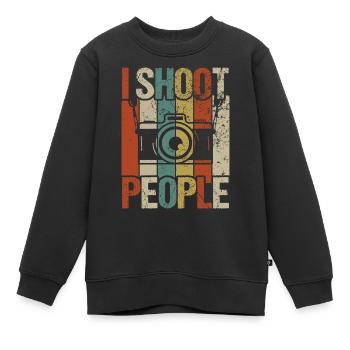 Photographie Photo Photographe Photographes! Photographes - Sweat Premium enfant bio - noir - Devant - AI Model Kid Female (0cm)