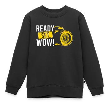 Photographie Photo Photographe Photographes! Photographes - Sweat Premium enfant bio - noir - Devant - AI Model Kid Female (0cm)