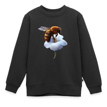 Abeille sur fleur - Sweat Premium enfant bio - noir - Devant - AI Model Kid Female (0cm)