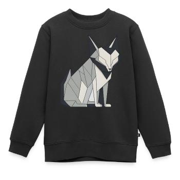 Geometrische Katze - Kinder Premium Organic Sweatshirt - Schwarz - Vorne - AI Model Kid Female (0cm)