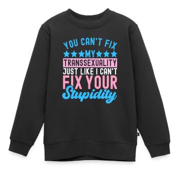 Transgender Trans LGBTQ - Kinder Premium Organic Sweatshirt - Schwarz - Vorne - AI Model Kid Female (0cm)