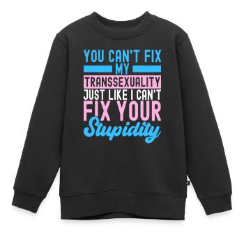 Transgender Trans LGBTQ - Kinder Premium Organic Sweatshirt - Schwarz - Vorne - AI Model Kid Female (0cm)