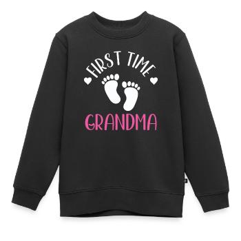 Première fois Grand-mère Mignons grands-parents Première fois - Sweat Premium enfant bio - noir - Devant - AI Model Kid Female (0cm)