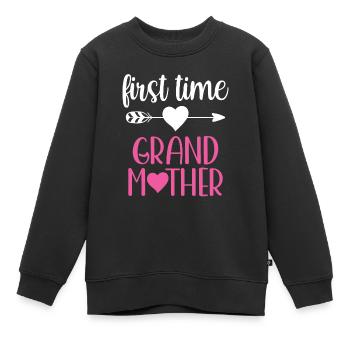 Première grand-mère grand-mère grands-parents mignons première fois - Sweat Premium enfant bio - noir - Devant - AI Model Kid Female (0cm)