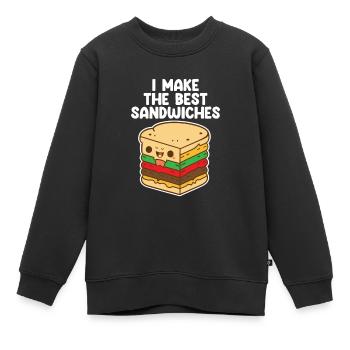 Sandwichs amusants pour les amateurs de sandwichs - Sweat Premium enfant bio - noir - Devant - AI Model Kid Female (0cm)